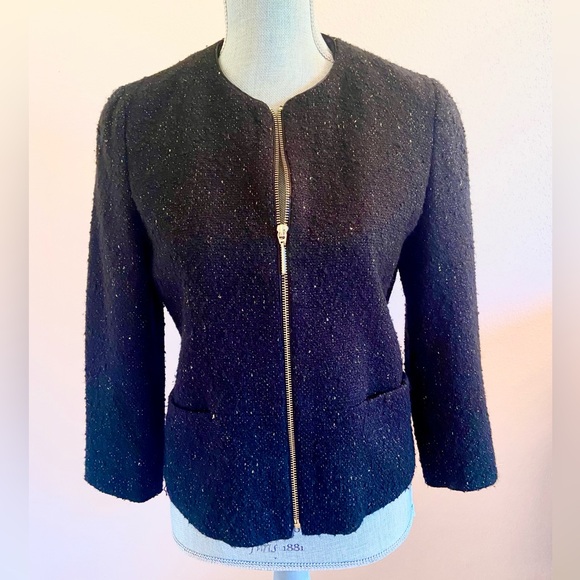 Esprit Tweed Boucle Blazer black with gold metallic thread XS - Picture 2 of 13